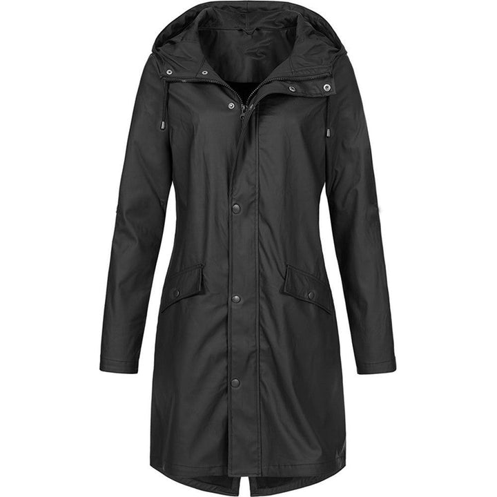 Kiri | Lange Regenjacke mit Kapuze in A-Linie für Damen