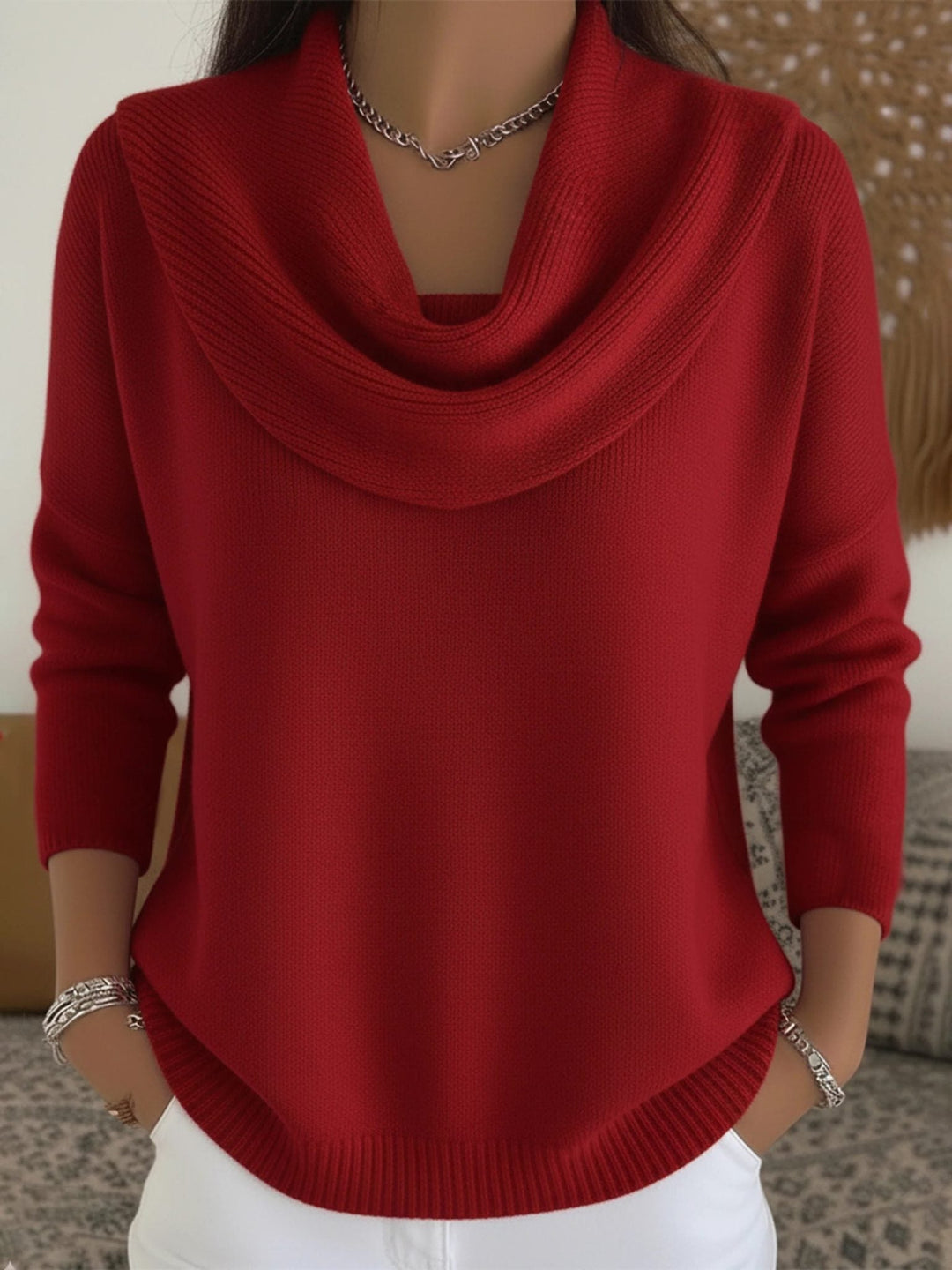 Lourdes | Strickpullover mit Wasserfallausschnitt für Damen