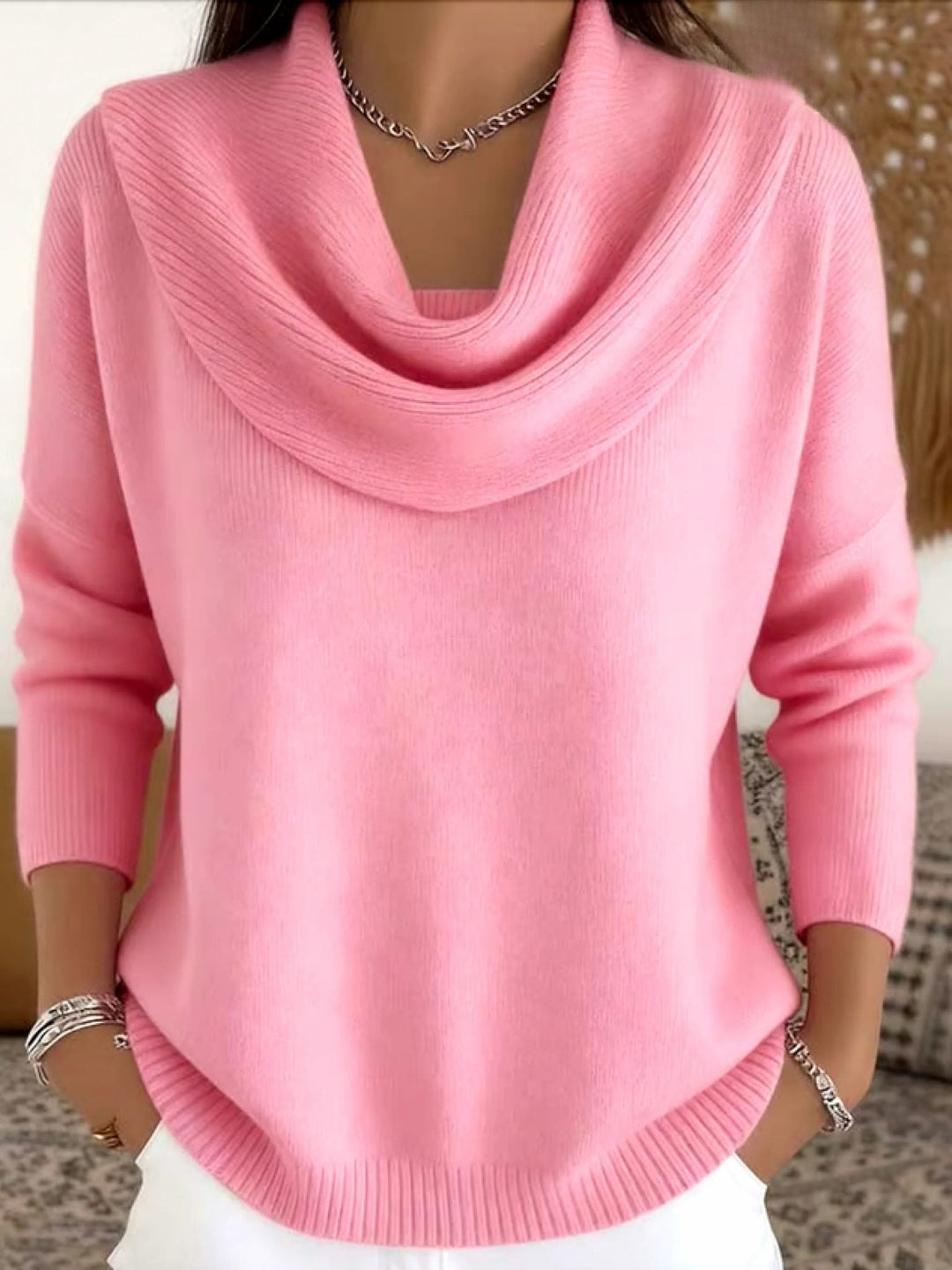 Lourdes | Strickpullover mit Wasserfallausschnitt für Damen