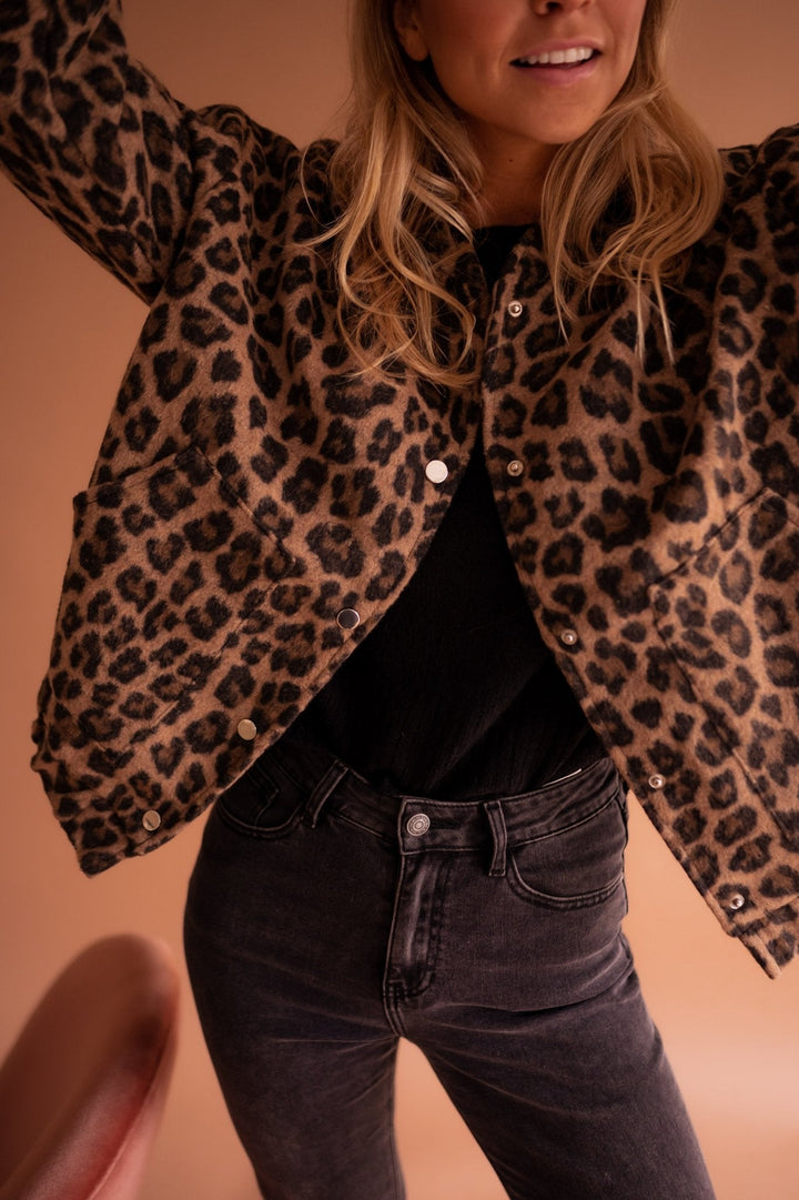 Emmaline | Bomberjacke mit Leopardenmuster für Damen