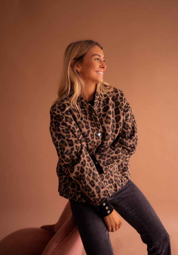 Emmaline | Bomberjacke mit Leopardenmuster für Damen