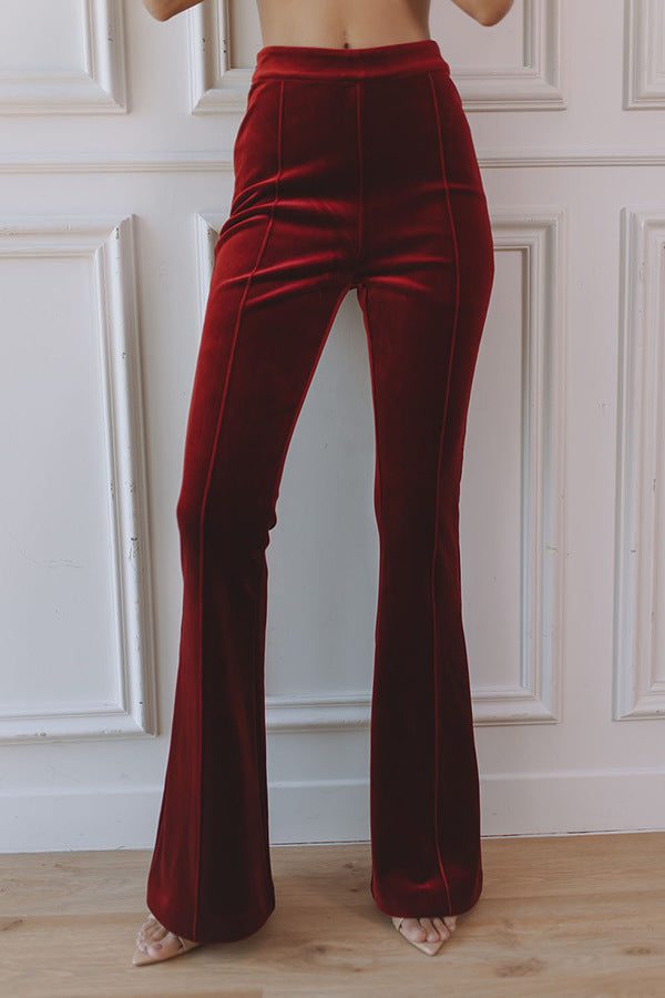 Madeleva | Samtanzug mit Blazer und Schlaghose für Damen
