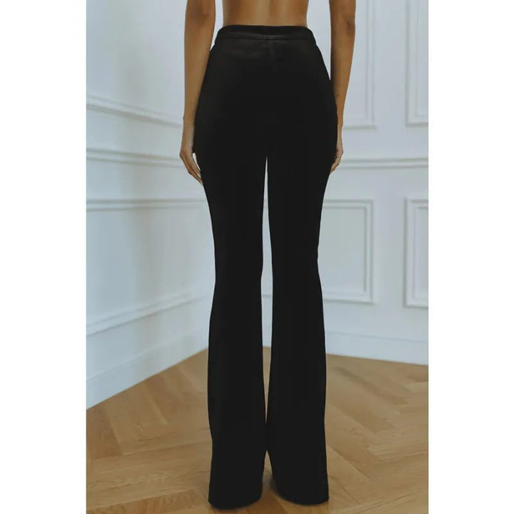 Madeleva | Samtanzug mit Blazer und Schlaghose für Damen