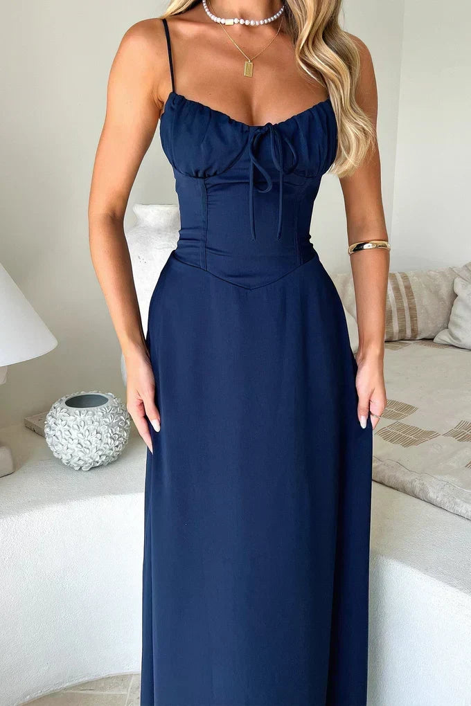 Valentina | Damen-Maxikleid mit Spaghettiträgern und Herzausschnitt für Hochzeitsgäste