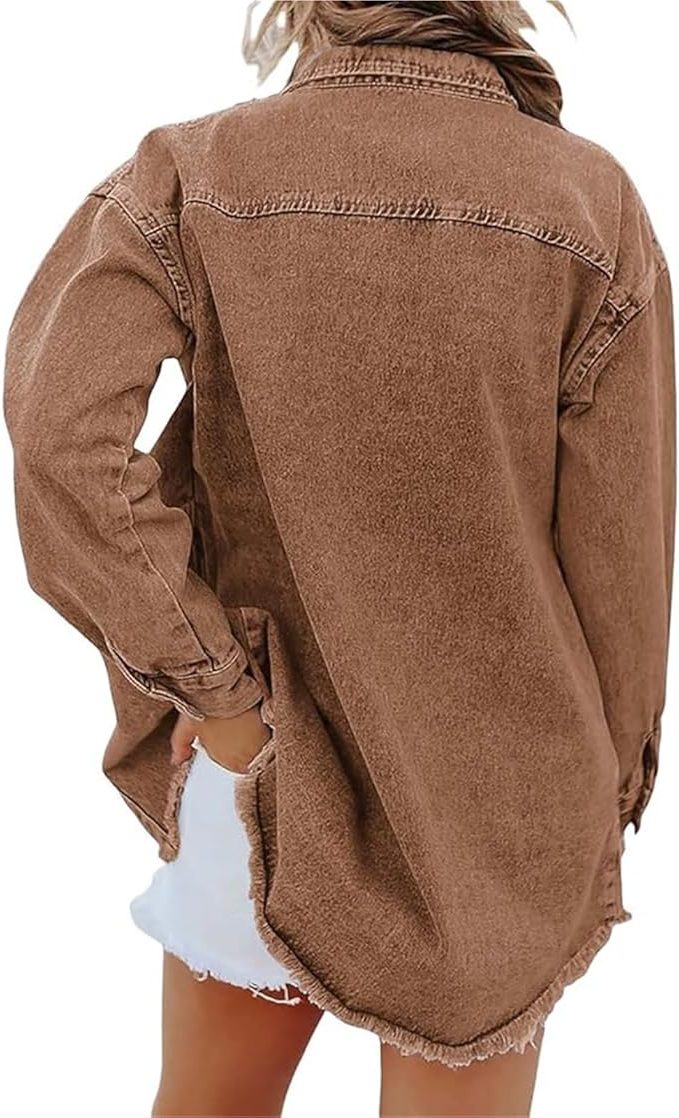 Natania | Oversized-Jeansjacke mit Knopfleiste für Damen