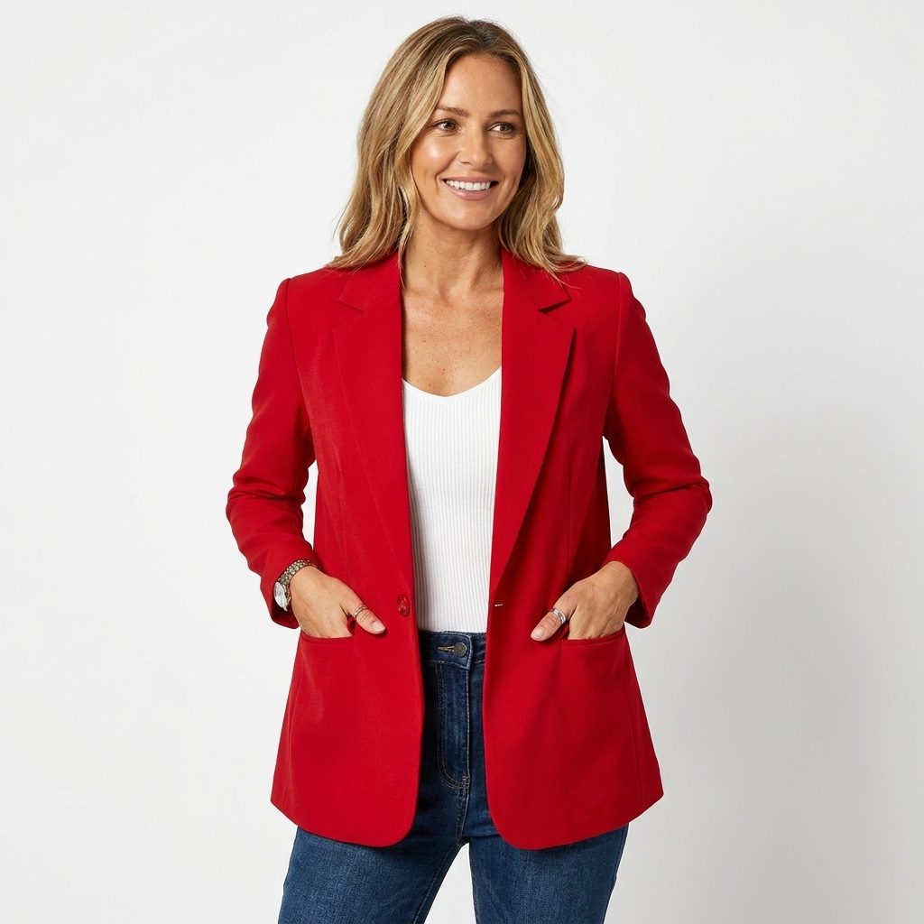 Oriane | Einreihiger Blazer mit Reverskragen und Goldknopf für Damen