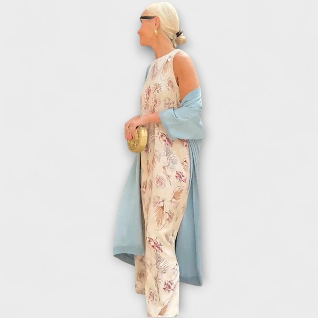 Elveria – Maxikleid mit passendem Cardigan