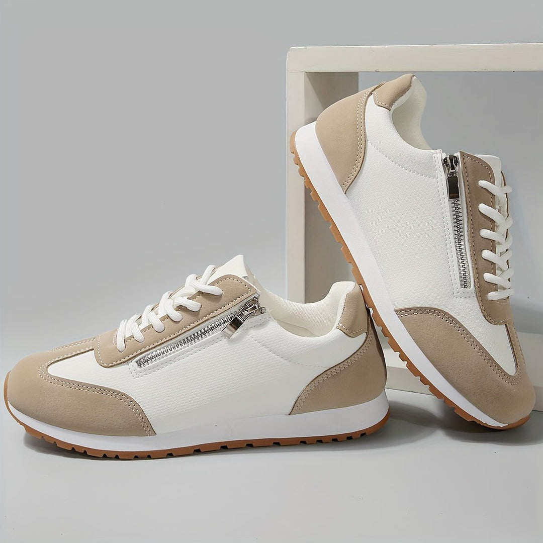 Padma | Zweifarbige Retro-Plateau-Sneakers mit Schnürung für Damen