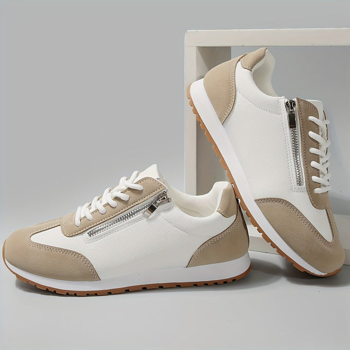Padma | Zweifarbige Retro-Plateau-Sneakers mit Schnürung für Damen