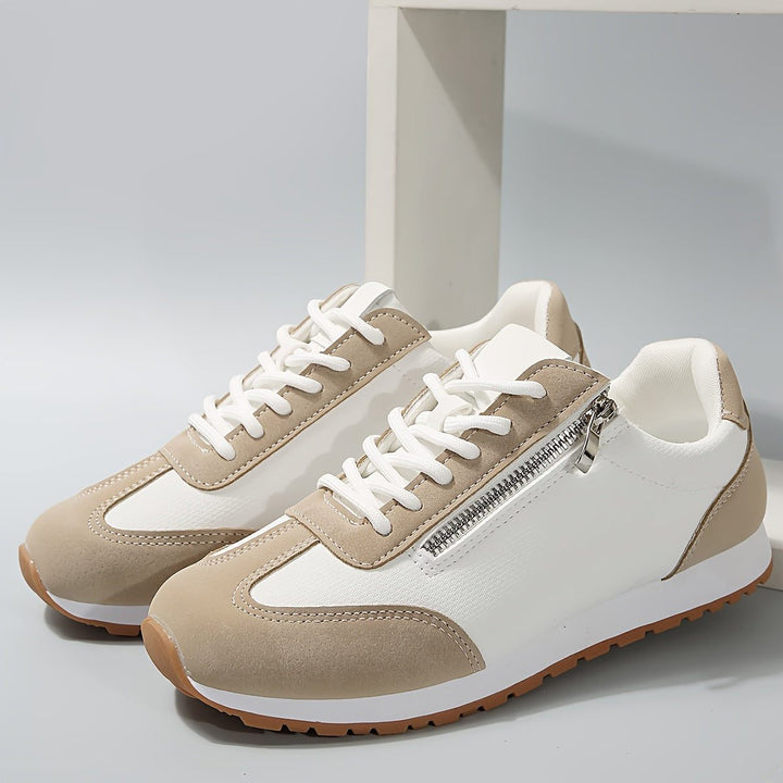 Padma | Zweifarbige Retro-Plateau-Sneakers mit Schnürung für Damen