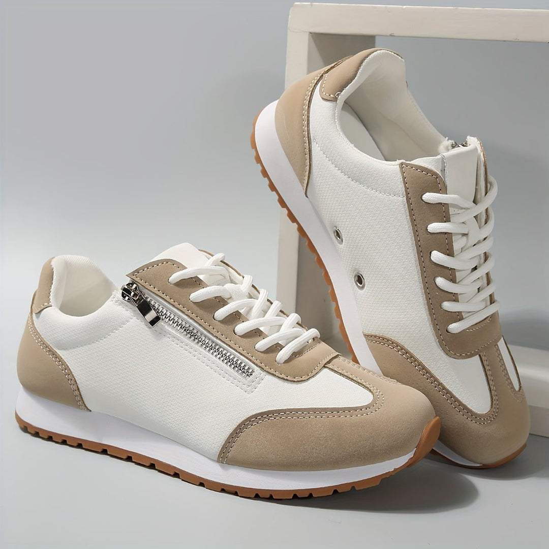 Padma | Zweifarbige Retro-Plateau-Sneakers mit Schnürung für Damen