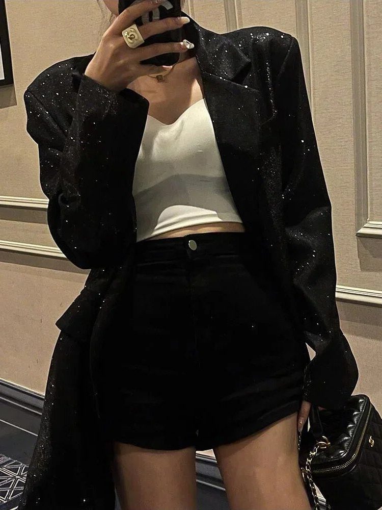Priscilla | Oversized-Paillettenblazer mit Reverskragen für Damen