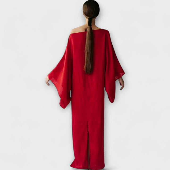 Dana - Kimono Kleid aus Leinen und Baumwolle