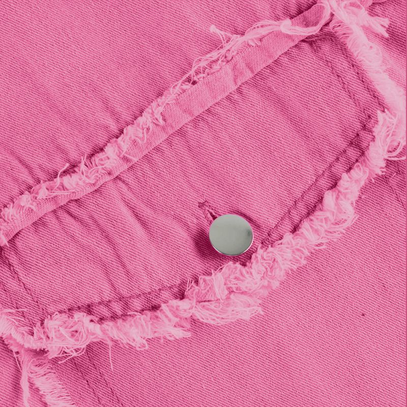 Rozenn | Oversized-Jeanshemdjacke mit Used-Details für Damen