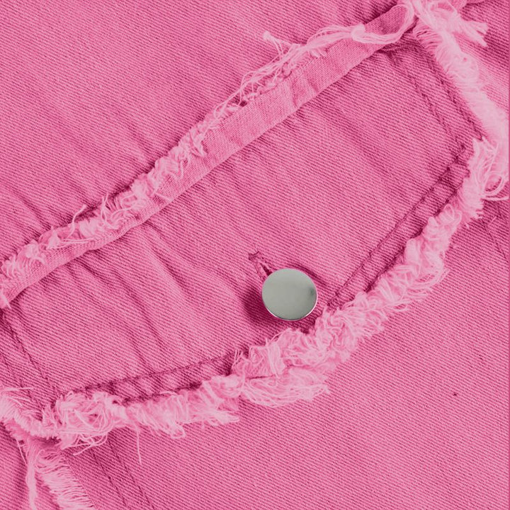 Rozenn | Oversized-Jeanshemdjacke mit Used-Details für Damen