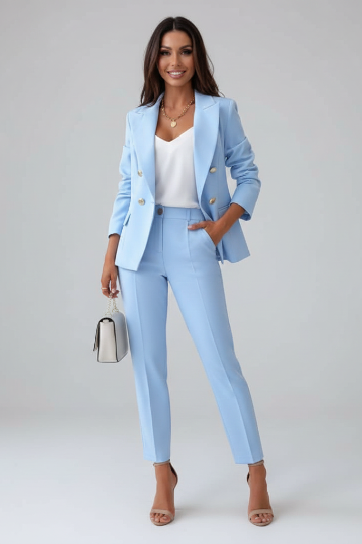 Scarlett | Zweireihiger Hosenanzug mit Blazer für Damen