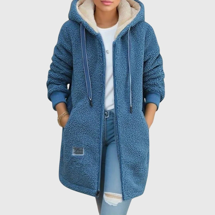 Sophie | Fleecejacke mit Kapuze und Sherpa-Futter für Damen