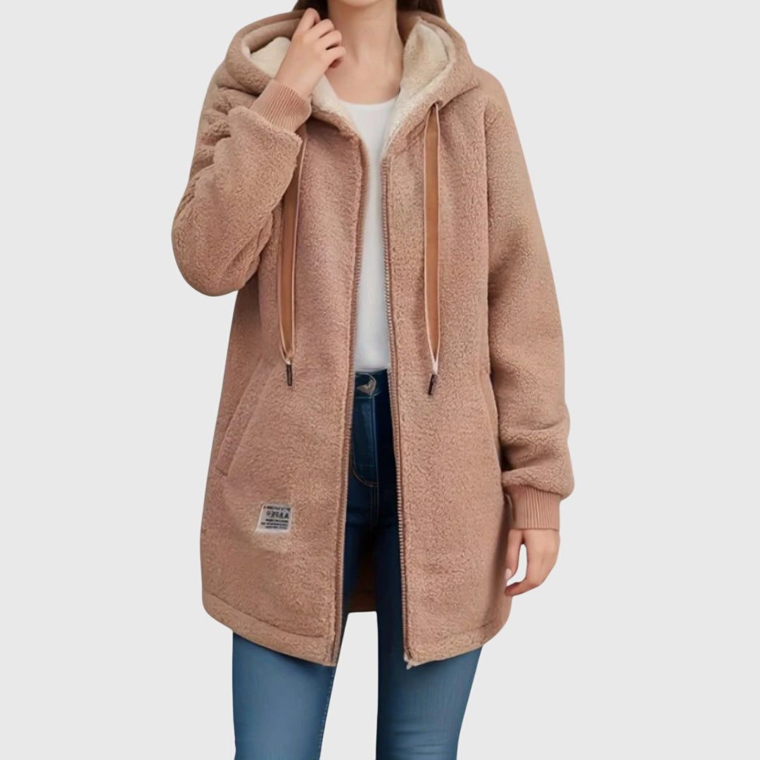 Sophie | Fleecejacke mit Kapuze und Sherpa-Futter für Damen