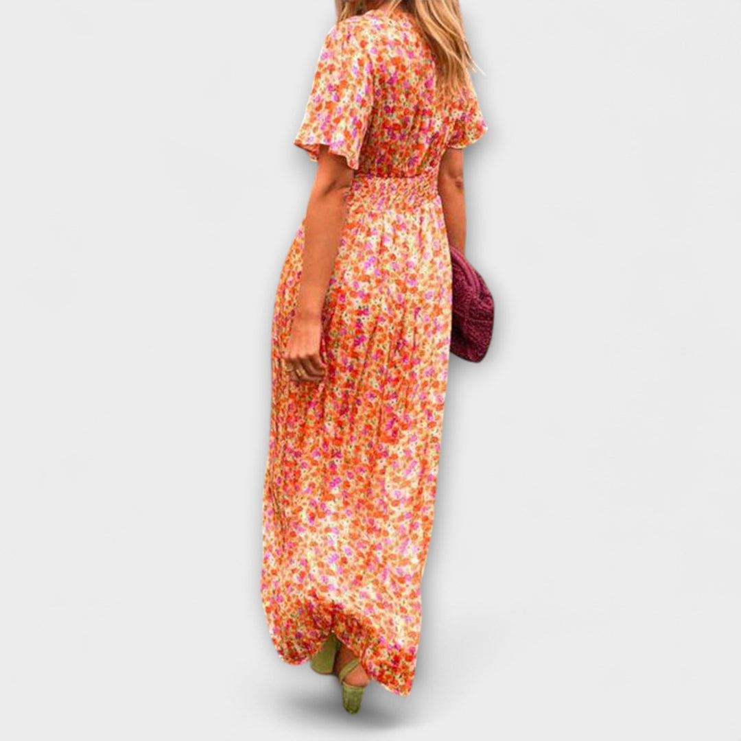 Elsie - Klassisches V-Ausschnitt Kleid