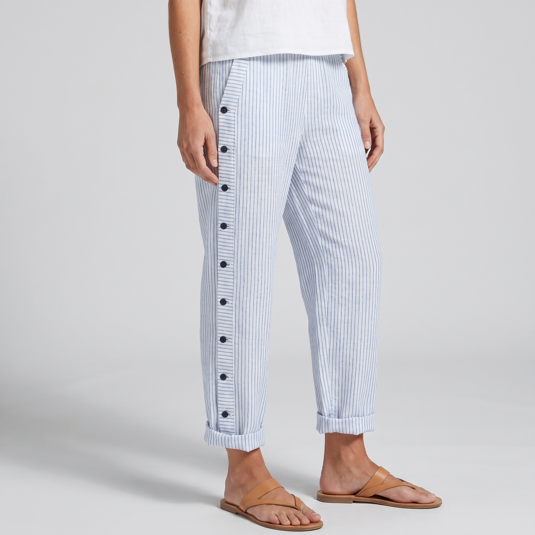 Amika | Gestreifte Culotte mit seitlicher Knopfleiste für Damen