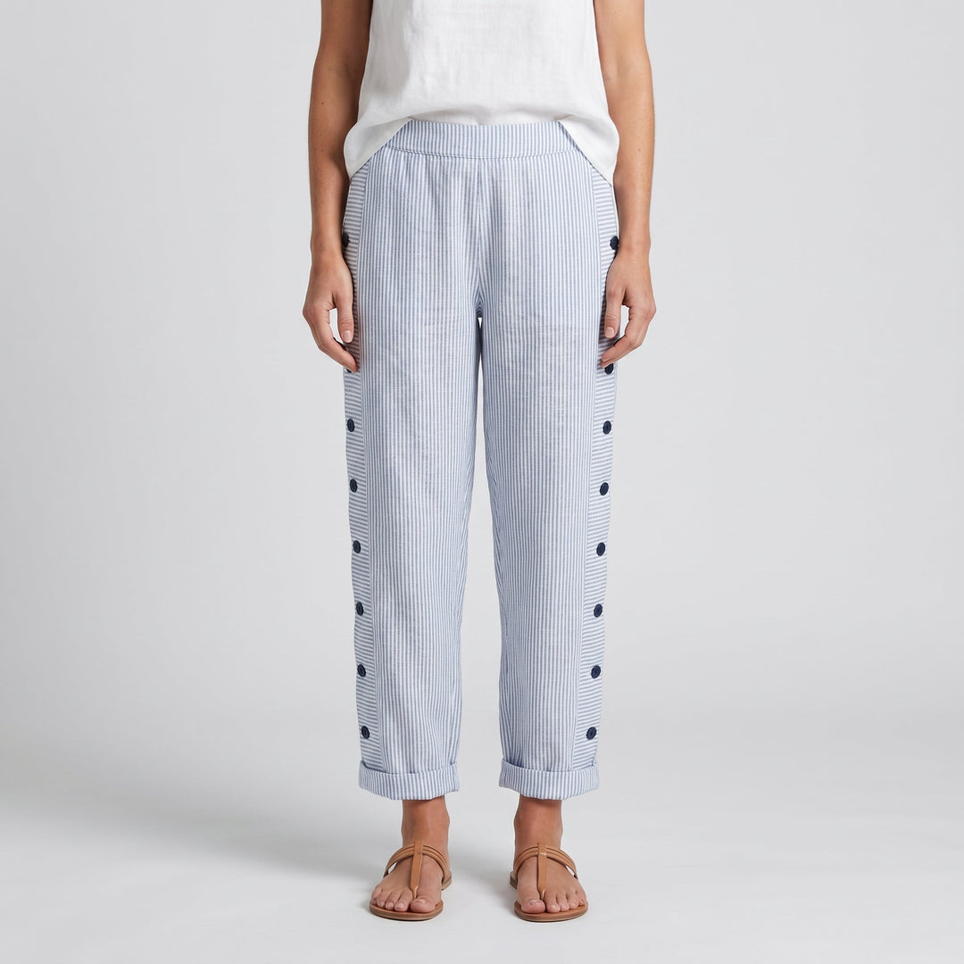 Amika | Gestreifte Culotte mit seitlicher Knopfleiste für Damen