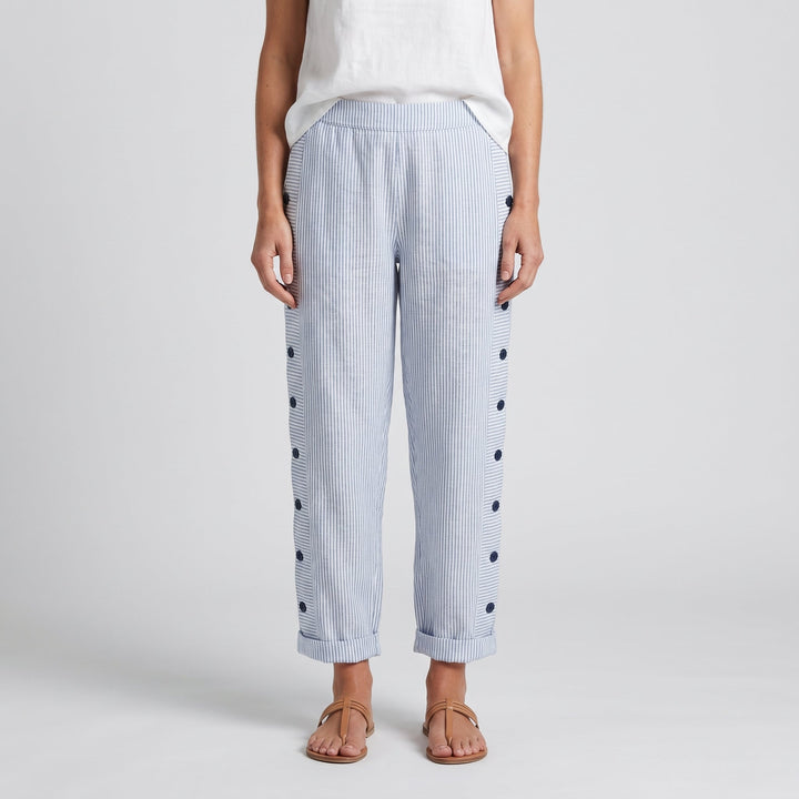 Amika | Gestreifte Culotte mit seitlicher Knopfleiste für Damen