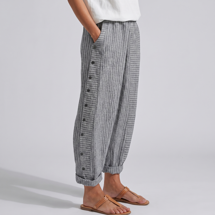 Amika | Gestreifte Culotte mit seitlicher Knopfleiste für Damen