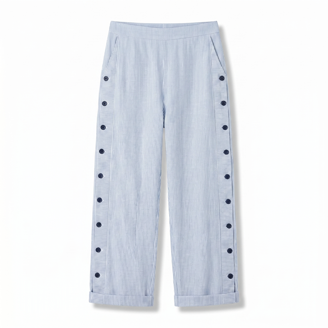 Amika | Gestreifte Culotte mit seitlicher Knopfleiste für Damen