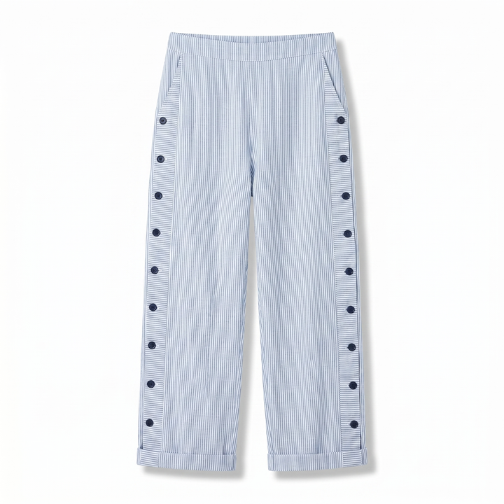 Amika | Gestreifte Culotte mit seitlicher Knopfleiste für Damen