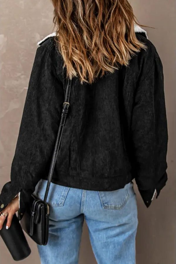 Xanthe | Kurze Cordjacke mit Reverskragen für Damen