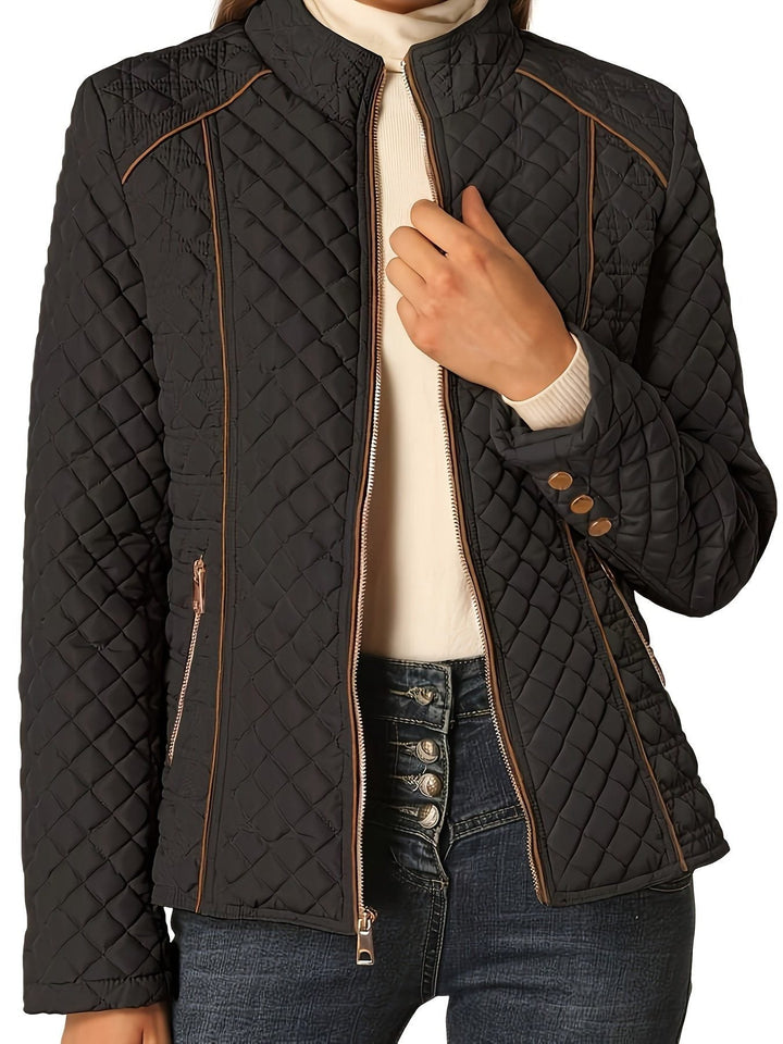 Zola | Steppjacke mit Stehkragen und Kontrastpaspeln für Damen