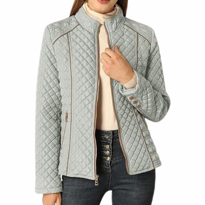 Zola | Steppjacke mit Stehkragen und Kontrastpaspeln für Damen