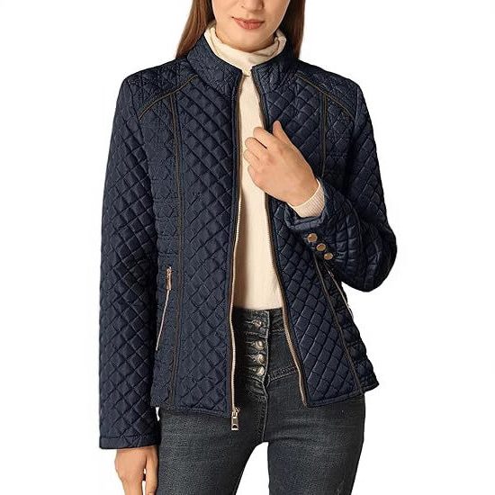 Zola | Steppjacke mit Stehkragen und Kontrastpaspeln für Damen
