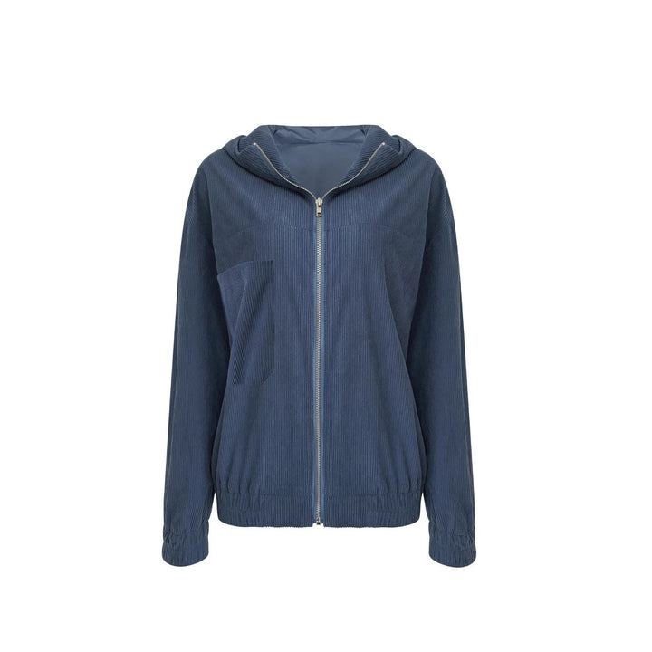 Zoraida | Cordjacke mit Kapuze und Reissverschluss in lockerer Passform für Damen